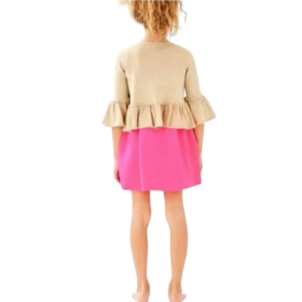 Youth Girl's L Lilly Pulitzer Gold Langley Sweater